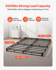 Box Spring, Queen Size Bed Frame with Washable Fabric Cloth, Heavy Duty Metal Frame for Queen Bed, 102 mm V952-XXDH795954IN5Q66G001V0