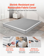 Box Spring, Queen Size Bed Frame with Washable Fabric Cloth, Heavy Duty Metal Frame for Queen Bed, 102 mm V952-XXDH795954IN5Q66G001V0