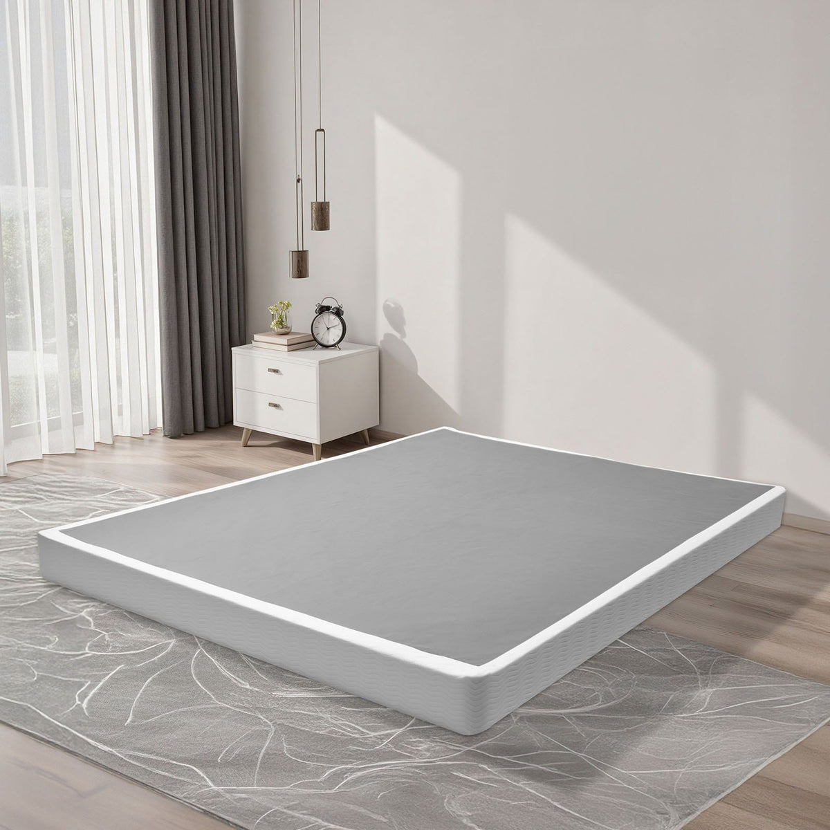 Box Spring, Queen Size Bed Frame with Washable Fabric Cloth, Heavy Duty Metal Frame for Queen Bed, 102 mm V952-XXDH795954IN5Q66G001V0