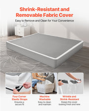 Box Spring, King Size Bed Frame with Washable Fabric Cloth, Heavy Duty Metal Frame for King Bed, 230 mm V952-XXDH80769INC77UZP001V0
