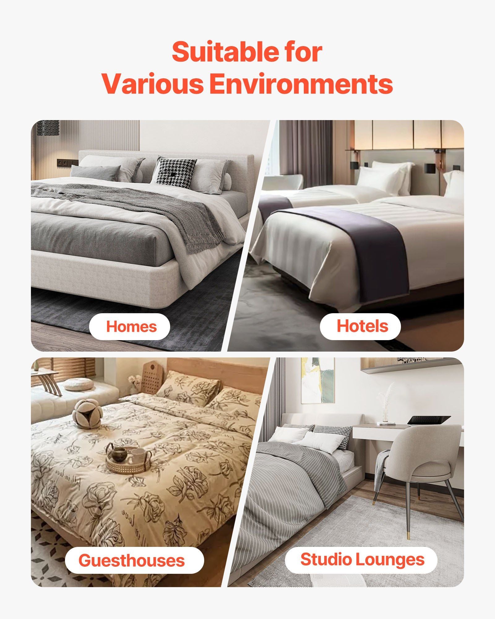 Box Spring, King Size Bed Frame with Washable Fabric Cloth, Heavy Duty Metal Frame for King Bed, 230 mm V952-XXDH80769INC77UZP001V0