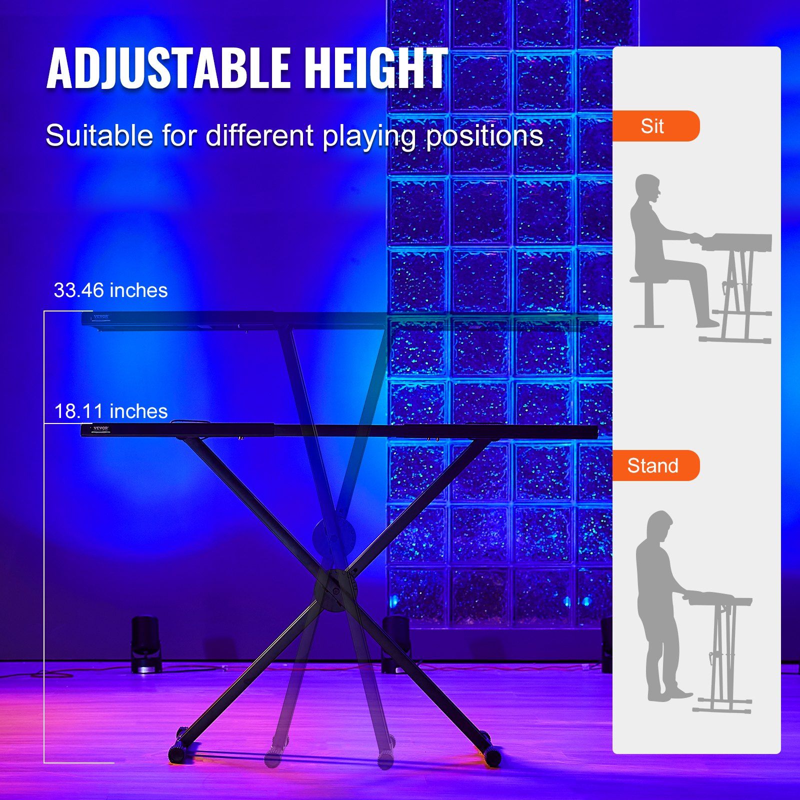 DJ Table Stand, (820-1095)x465 mm Portable DJ Laptop and Controller Stand, Lightweight DJ Desk DJ Booth V952-XXDJGZTHJG43MZP0RV0
