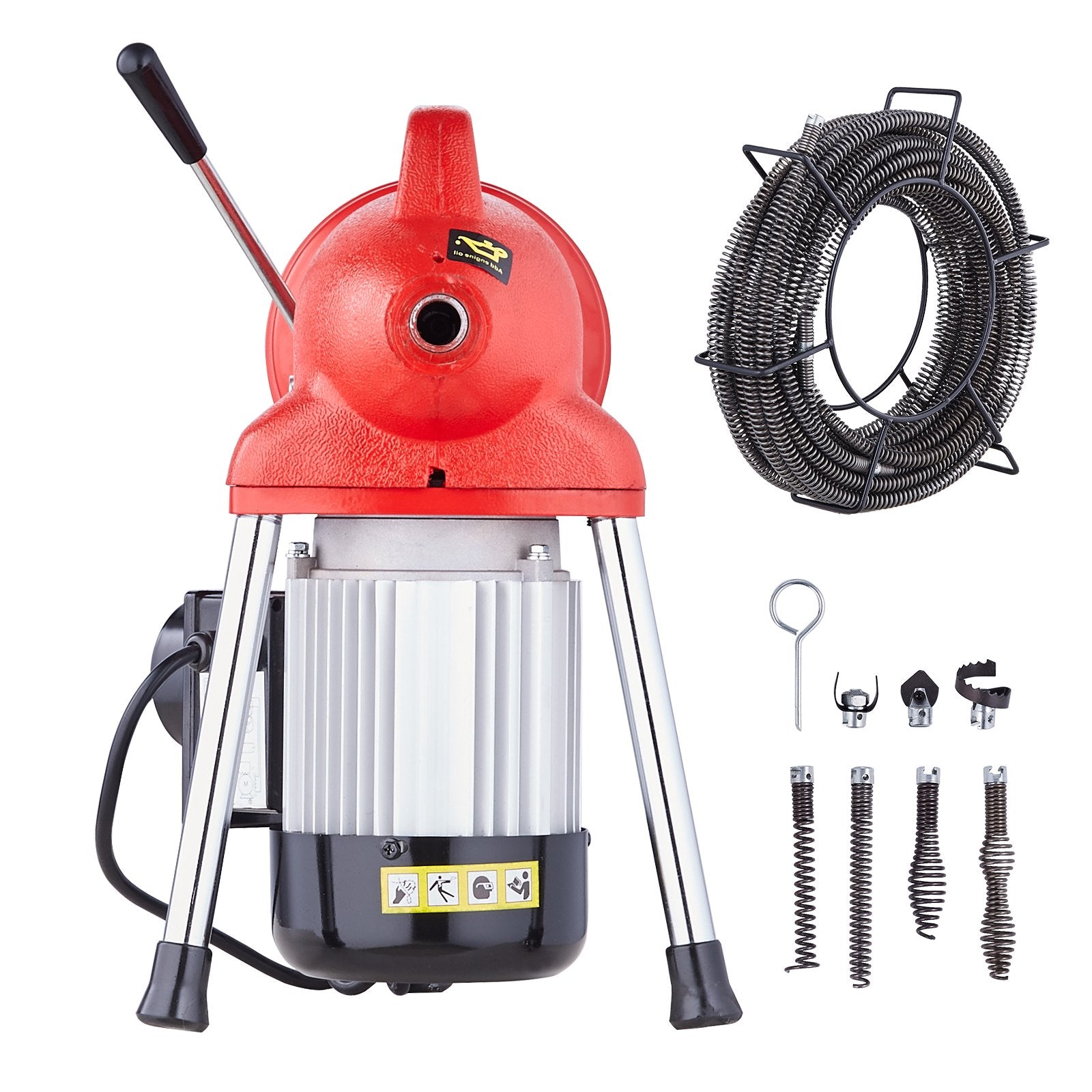 Drain Cleaner Machine 66FT x 5/8In 250W Sectional Snake Auger Manual Feed V952-XXFDGDSTJ250OF30KV3