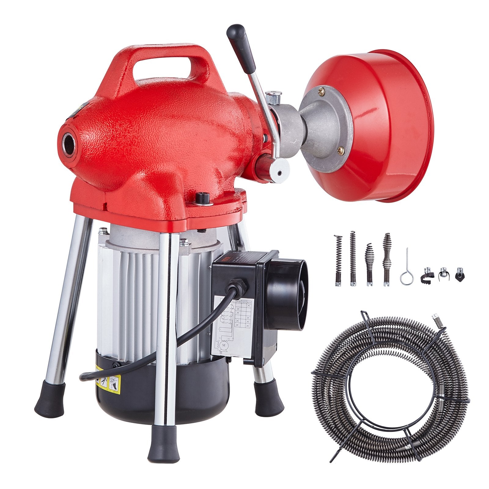 Drain Cleaner Machine 66FT x 5/8In 250W Sectional Snake Auger Manual Feed V952-XXFDGDSTJ250OF30KV3