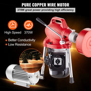 Drain Cleaner Machine 120FT x 5/8In 370W Sectional Snake Auger Manual Feed V952-XXFDGDSTJ370AYKE2V3