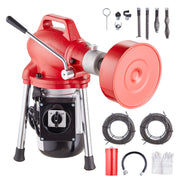 Drain Cleaner Machine 120FT x 5/8In 370W Sectional Snake Auger Manual Feed V952-XXFDGDSTJ370AYKE2V3