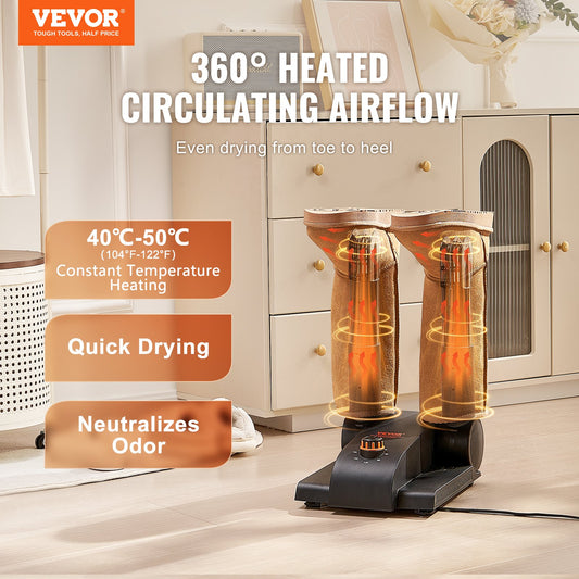 Foldable 2-Tube Shoe Dryer Boot Dryer with Heat Blower Black & Orange V952-XXHGJ2GWFSHG5G577V3