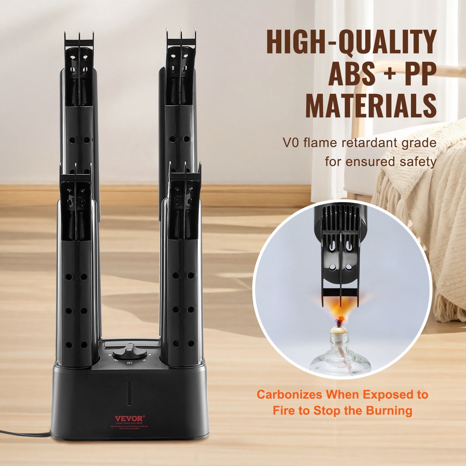 Detachable 4 Tubes Shoe Dryer, Portable Boot Dryer with Timer, Boot Warmers/Dryer with Heat Blower & ABS+PP V952-XXHGJ4GWFSHGBKRSRV3