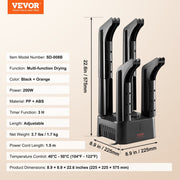 Detachable 4 Tubes Shoe Dryer, Portable Boot Dryer with Timer, Boot Warmers/Dryer with Heat Blower & ABS+PP V952-XXHGJ4GWFSHGBKRSRV3