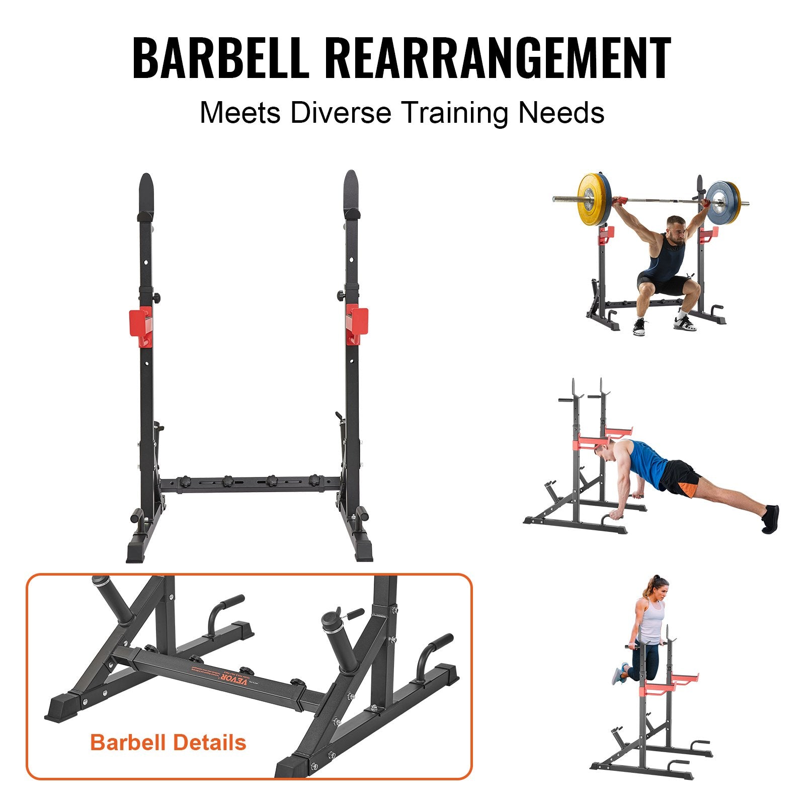 Squat Power Rack Adjustable Heavy Duty Barbell Weight Bench Press Stand V952-XXSDJ4182541OLCQRV0