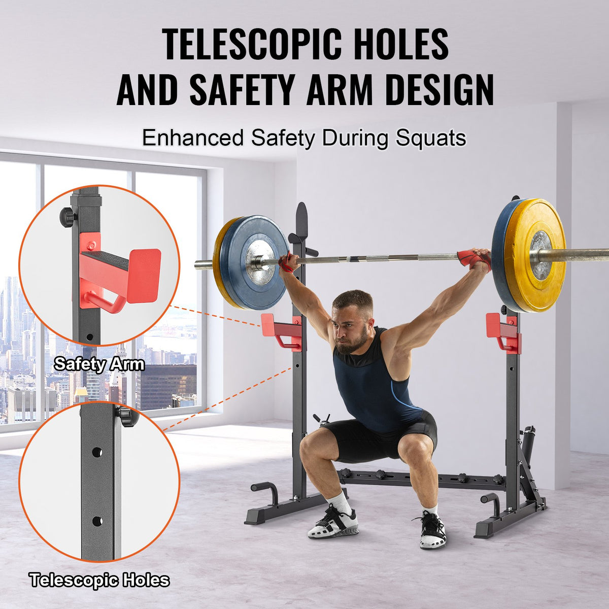 Squat Power Rack Adjustable Heavy Duty Barbell Weight Bench Press Stand V952-XXSDJ4182541OLCQRV0