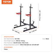 Squat Power Rack Adjustable Heavy Duty Barbell Weight Bench Press Stand V952-XXSDJ4182541OLCQRV0