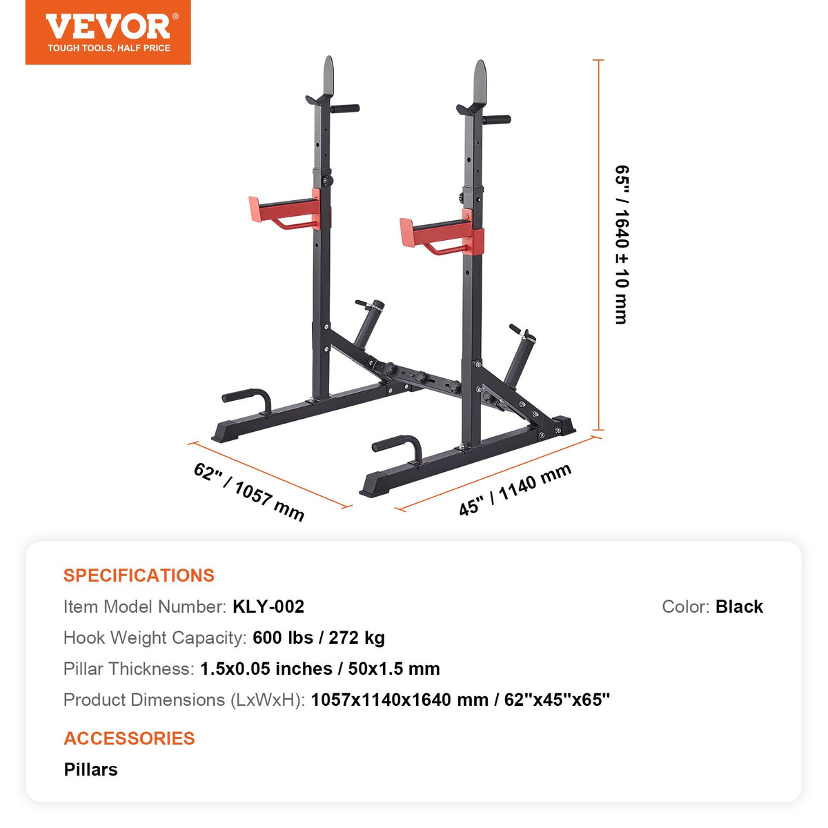 Squat Power Rack Adjustable Heavy Duty Barbell Weight Bench Press Stand V952-XXSDJ4182541OLCQRV0