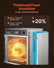 Electric Hot Box Food Warmer, 4-Tier Commercial Warming Cabinet with Water Tray, Single-Door and Adjustable V952-XXSPBWJ4CDKBNMKK4001V3