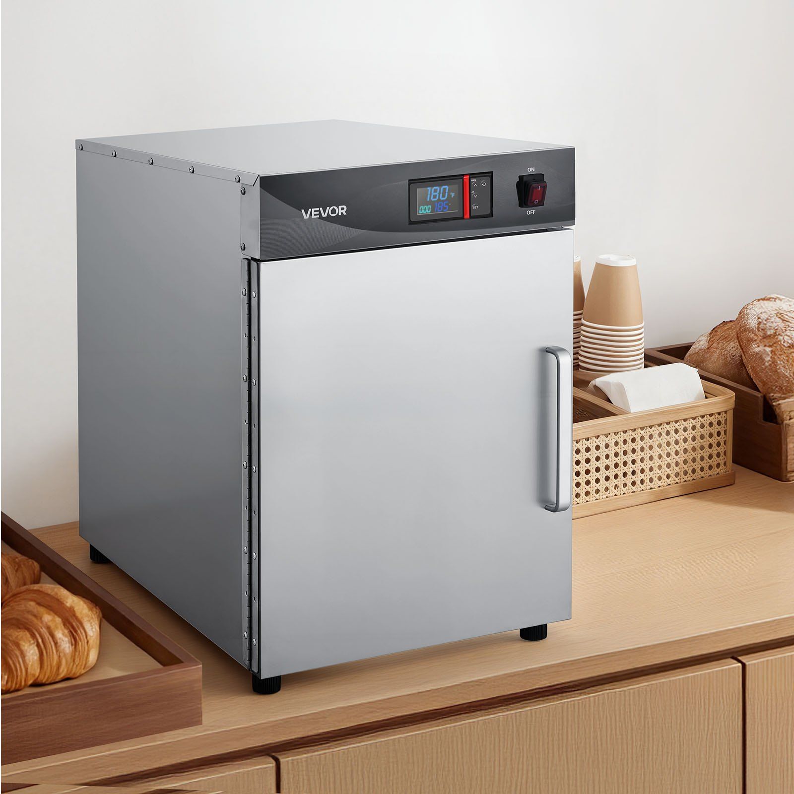 Electric Hot Box Food Warmer, 4-Tier Commercial Warming Cabinet with Water Tray, Single-Door and Adjustable V952-XXSPBWJ4CDKBNMKK4001V3