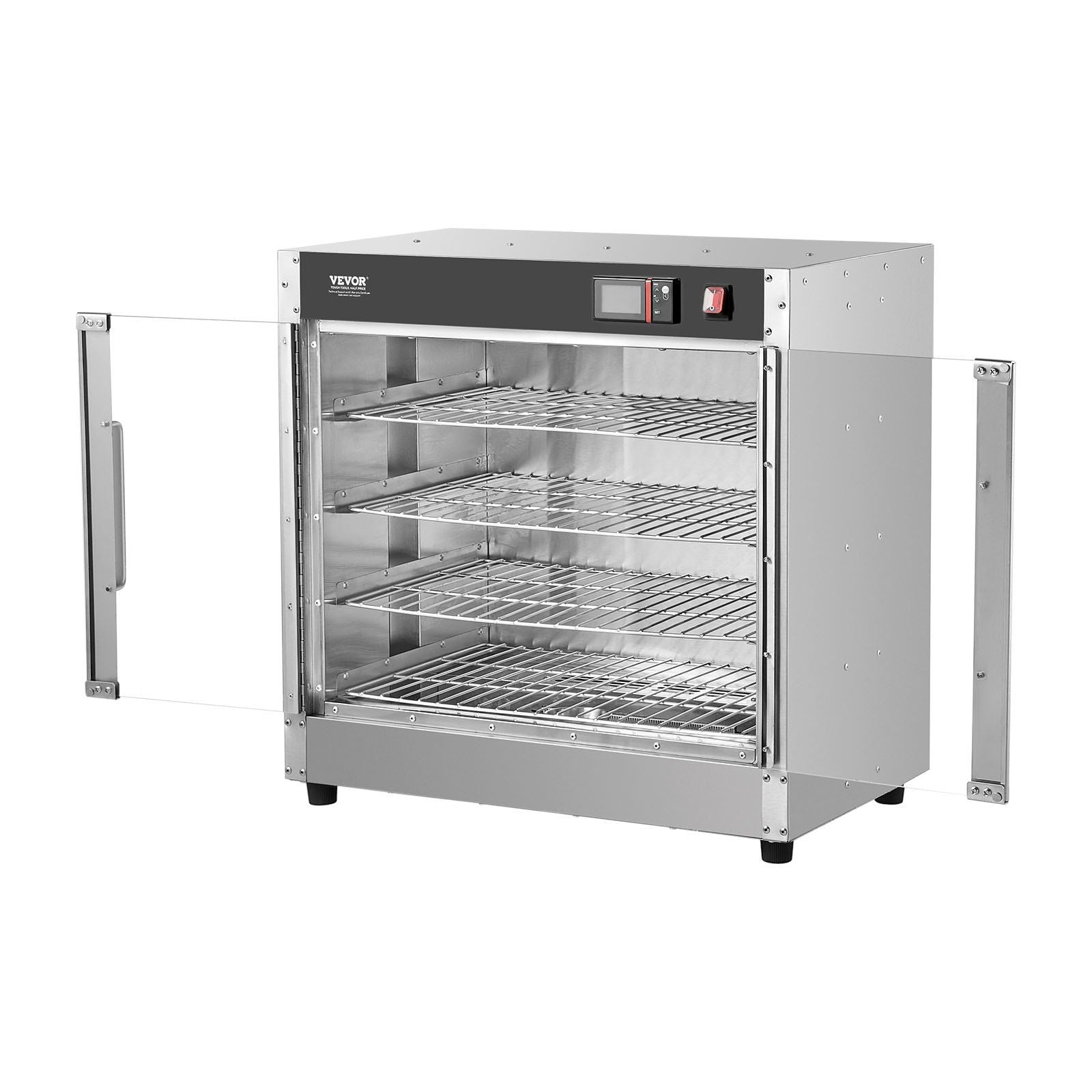 Hot Box Food Warmer, 4-Tier Concession Warmer with Water Tray, 4 Pans, Glass Double-door and Adjustable V952-XXSPBWJ4CTMMFFLR5V3