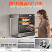 Hot Box Food Warmer, 4-Tier Concession Warmer with Water Tray, 4 Pans, Glass Double-door and Adjustable V952-XXSPBWJ4CTMMFFLR5V3