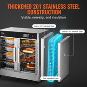 Hot Box Food Warmer, 4-Tier Concession Warmer with Water Tray, 4 Pans, Glass Double-door and Adjustable V952-XXSPBWJ4CTMMFFLR5V3