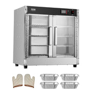Hot Box Food Warmer, 4-Tier Concession Warmer with Water Tray, 4 Pans, Glass Double-door and Adjustable V952-XXSPBWJ4CTMMFFLR5V3