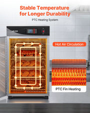 Electric Hot Box Food Warmer, 5-Tier Commercial Warming Cabinet with Water Tray, Single-Door and Adjustable V952-XXSPBWJ5CDKB3Q9TF001V3