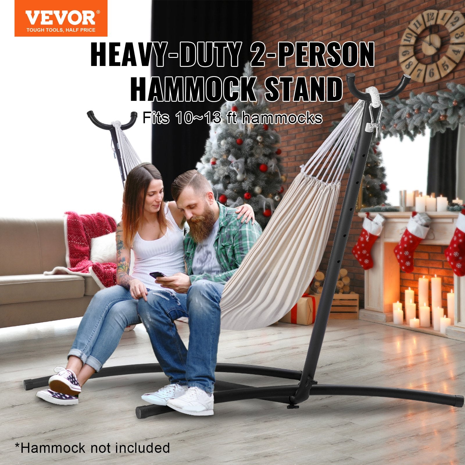 Portable Hammock Stand, 450lbs Capacity Steel Hammock Stand for 2 Person, Heavy Duty Adjustable Hooks Hammock V952-XXXDCJXXXJS10WJZWV0