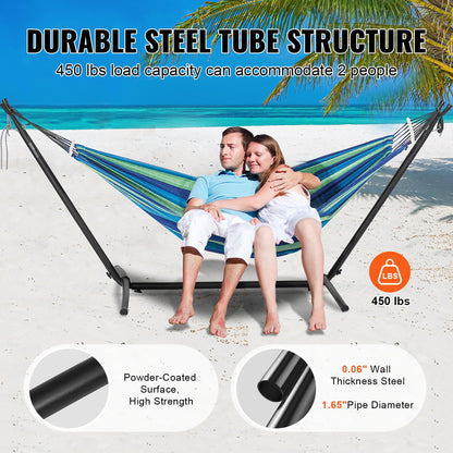 Portable Hammock Stand, 450lbs Capacity Steel Hammock Stand for 2 Person, Heavy Duty Adjustable Hooks Hammock V952-XXXDCJXXXJS10WJZWV0