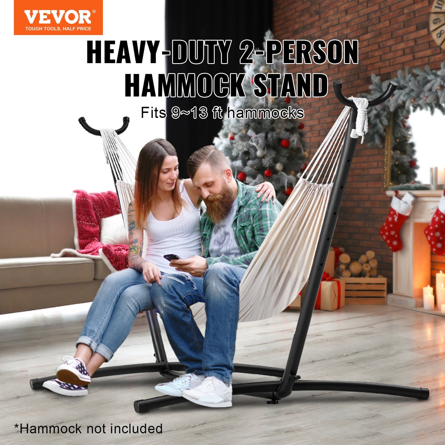 Portable Hammock Stand, 450lbs Capacity Steel Hammock Stand for 2 Person, Heavy Duty Adjustable Hooks Hammock V952-XXXDCJXXXJS16JSZ5V0