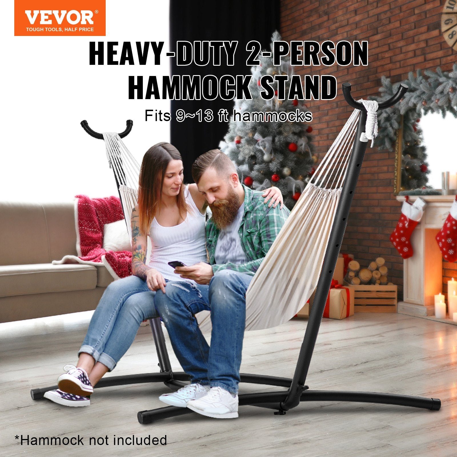 Portable Hammock Stand, 450lbs Capacity Steel Hammock Stand for 2 Person, Heavy Duty Adjustable Hooks Hammock V952-XXXDCJXXXJS16JSZ5V0