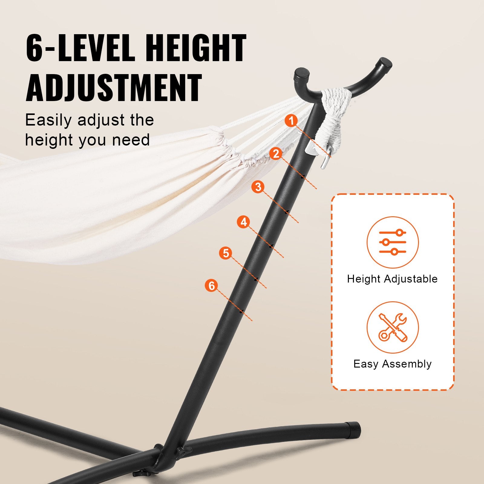 Portable Hammock Stand, 450lbs Capacity Steel Hammock Stand for 2 Person, Heavy Duty Adjustable Hooks Hammock V952-XXXDCJXXXJS16JSZ5V0