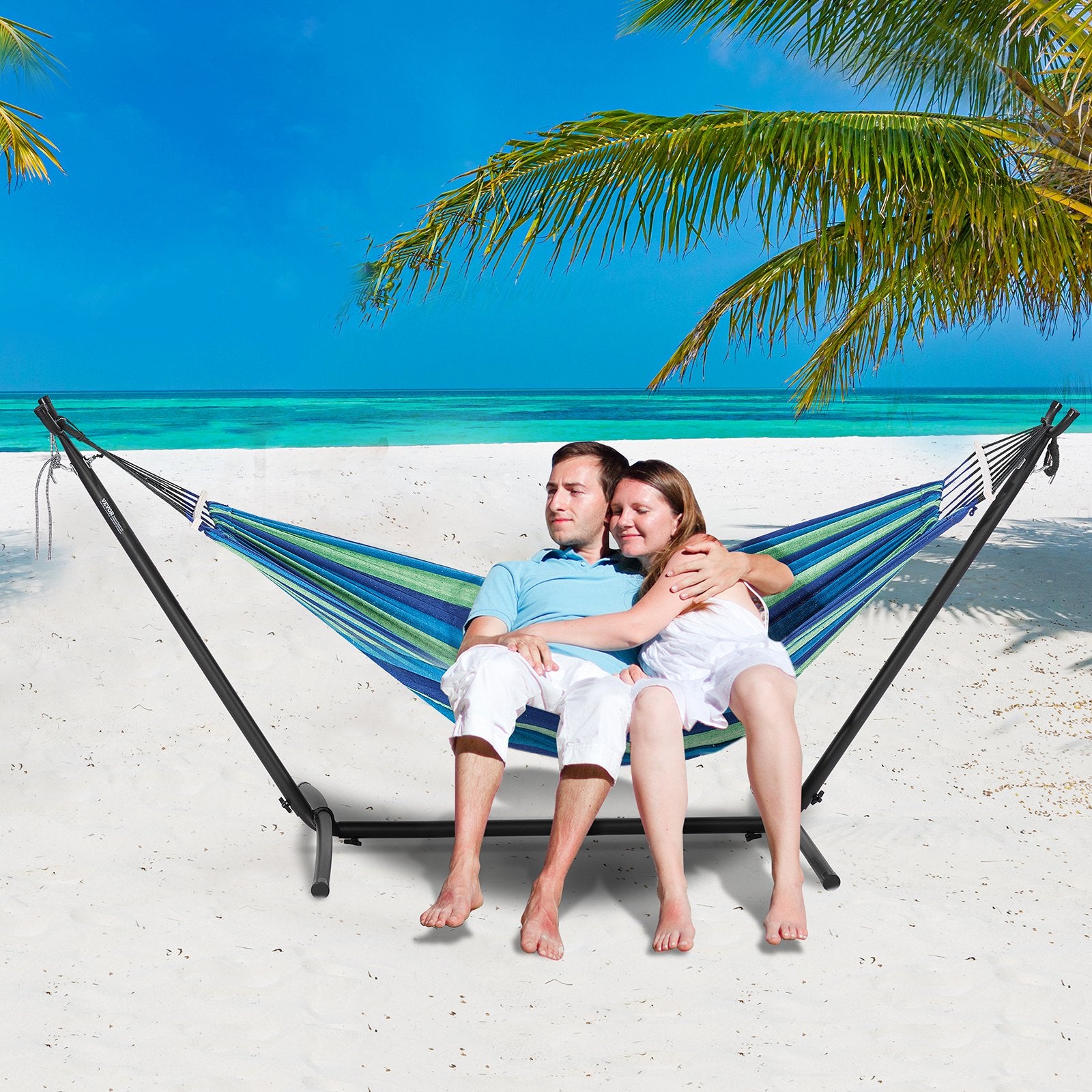 Portable Hammock Stand, 450lbs Capacity Steel Hammock Stand for 2 Person, Heavy Duty Adjustable Hooks Hammock V952-XXXDCJXXXJS16JSZ5V0