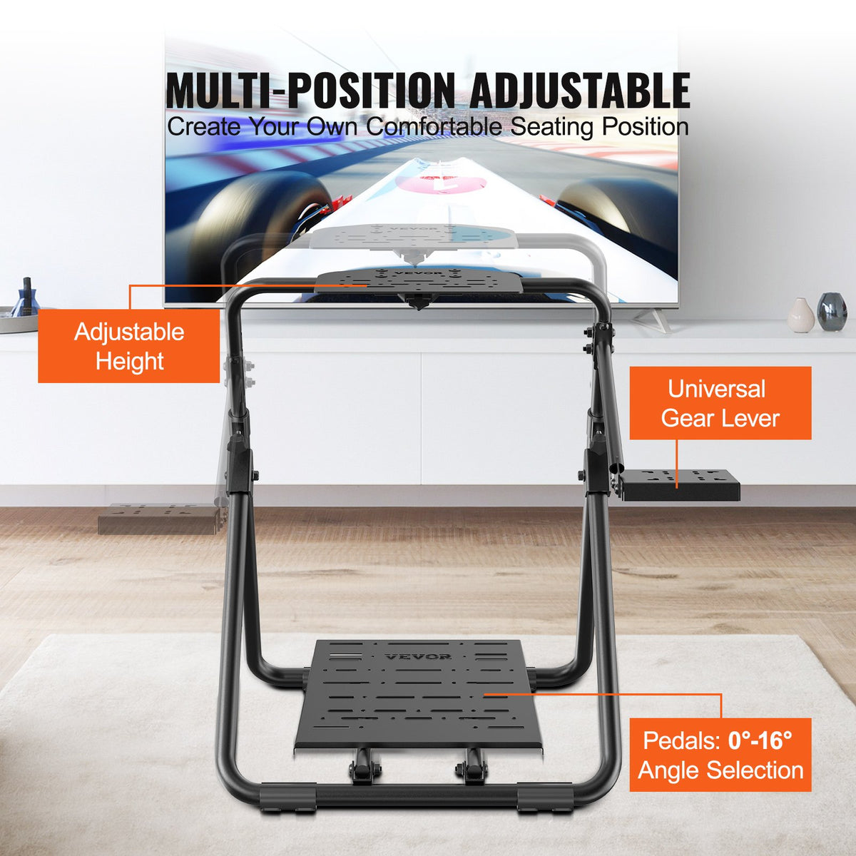 Foldable Racing Steering Wheel Stand, Height Adjustable Universal Base Compatible with Logitech & V952-XXZJXXXH0000H4274V0