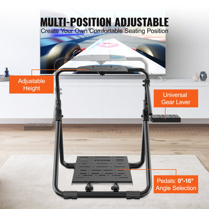 Foldable Racing Steering Wheel Stand, Height Adjustable Universal Base Compatible with Logitech & V952-XXZJXXXH0000H4274V0