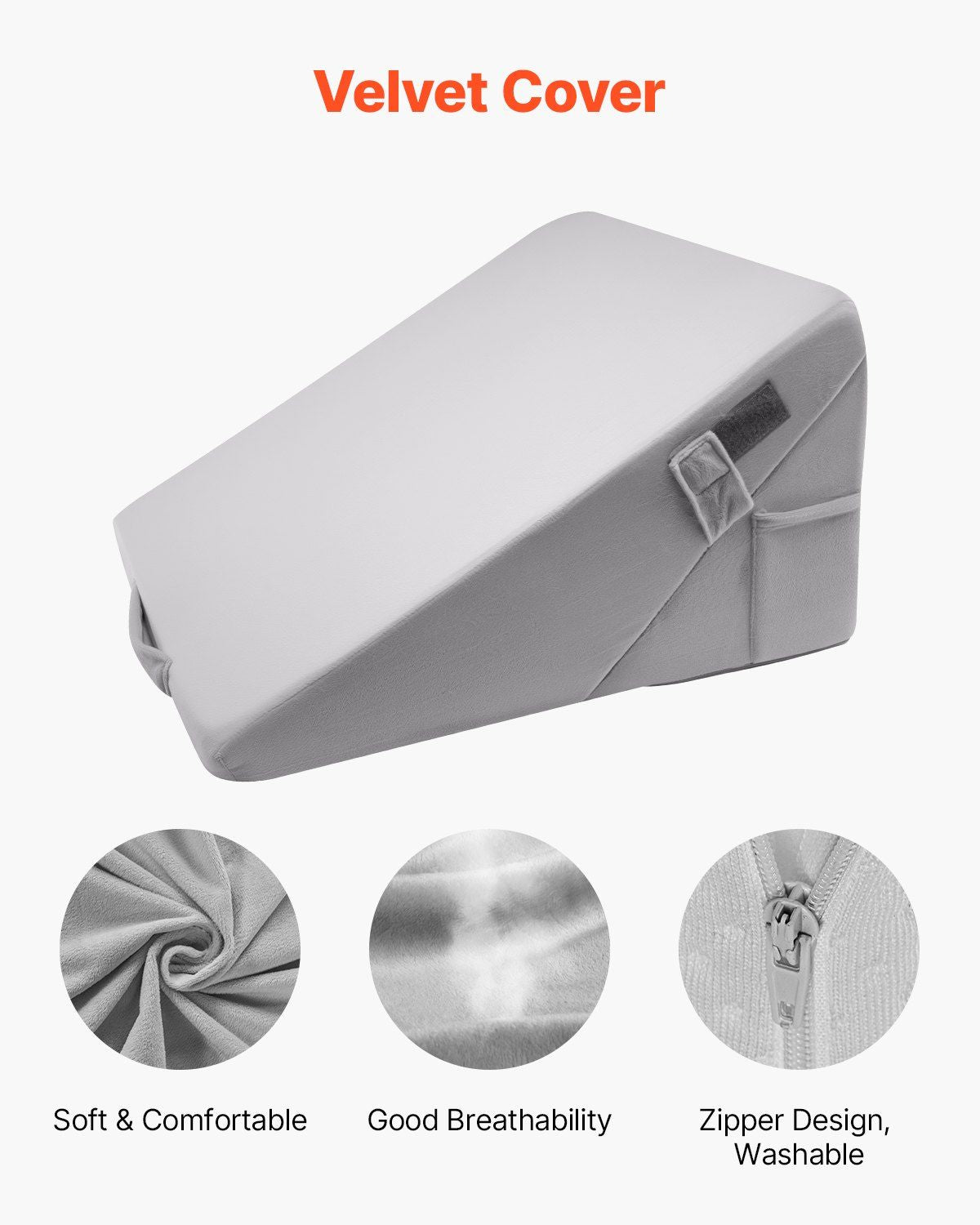 Bed Wedge Pillow for Sleeping, Adjustable Orthopedic Bed Wedge, 25D High-Density Foam Filling & Soft Washable V952-XXZKDJXXZ2JTHM31A001V0