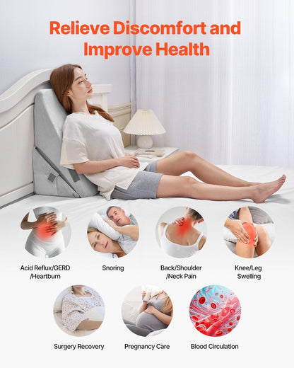 Bed Wedge Pillow for Sleeping, Adjustable Orthopedic Bed Wedge, 25D High-Density Foam Filling & Soft Washable V952-XXZKDJXXZ2JTHM31A001V0