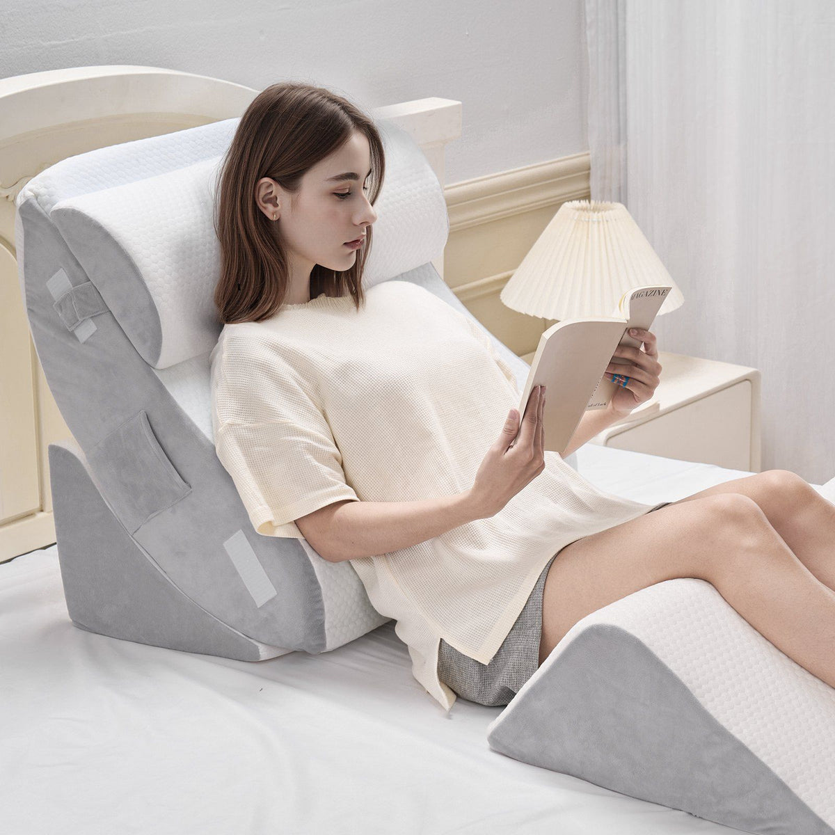 Wedge Pillow for Sleeping, 4 Pcs Adjustable Orthopedic Bed Wedge Set, Support Leg Neck Shoulder, Post Surgery V952-XXZKDJXXZ4JTN08JX001V0