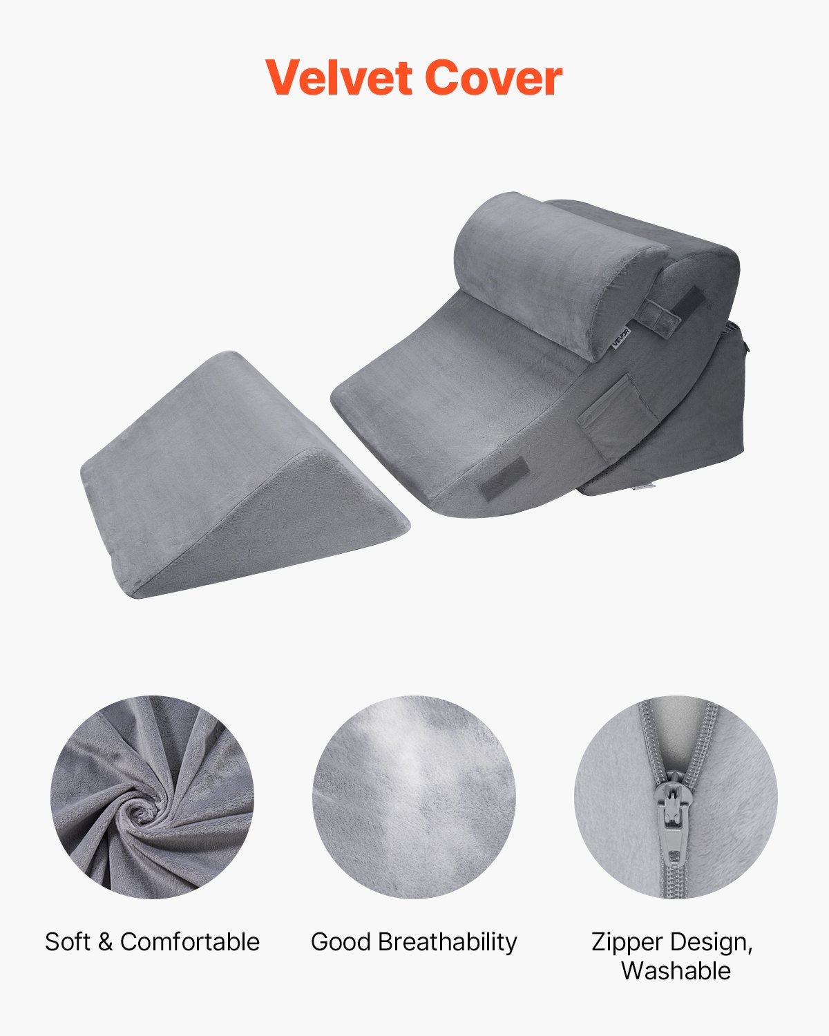 Wedge Pillow for Sleeping, 4 Pcs Adjustable Orthopedic Bed Wedge Set, Support Leg Neck Shoulder, Post Surgery V952-XXZKDJXXZ4JTW53OP001V0