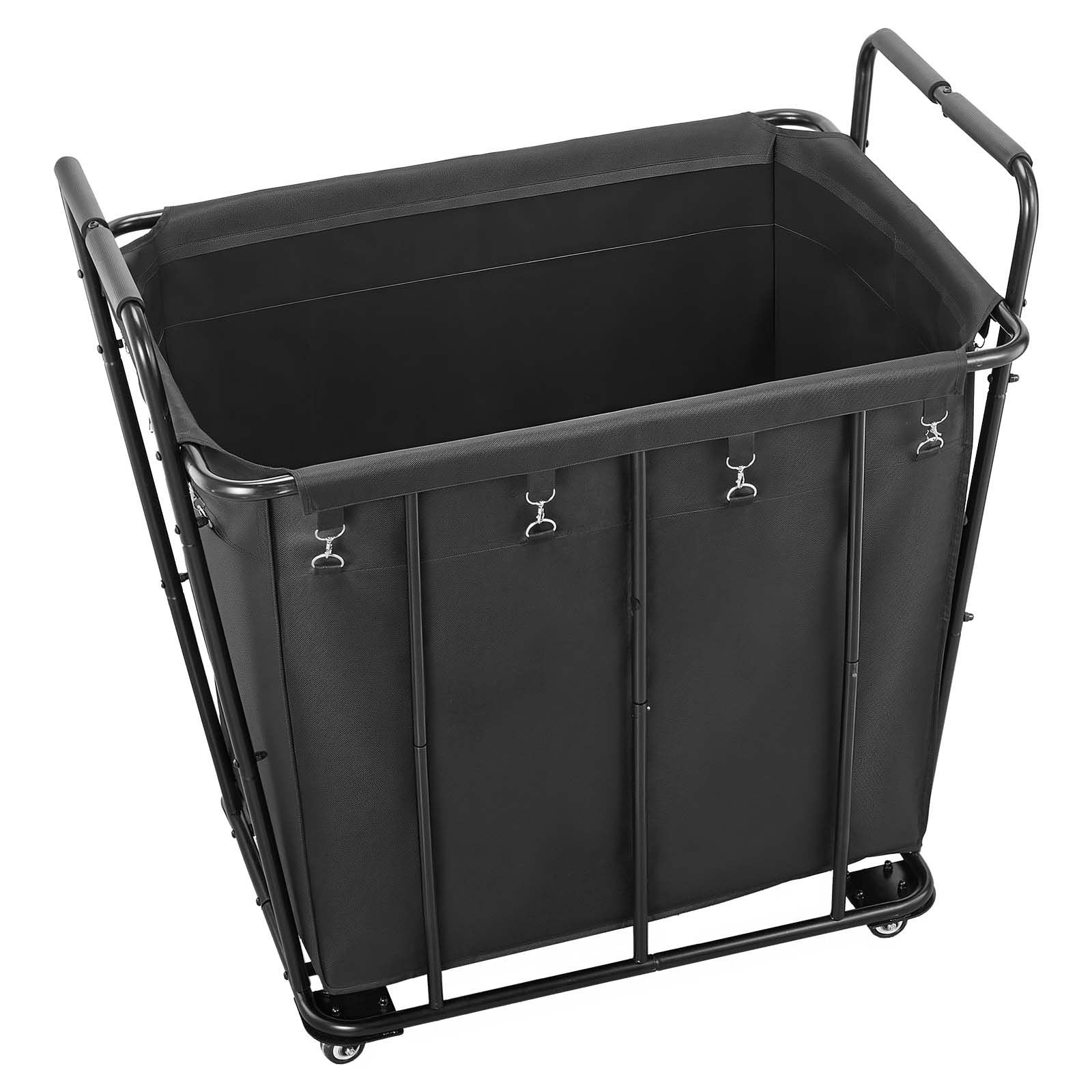 Laundry Cart, Rolling Grocery Utility Cart with Waterproof Liner & Swivel Wheels, 118 KG Large Load Capacity, V952-XYC2LKSJSCL04UN2C001V0