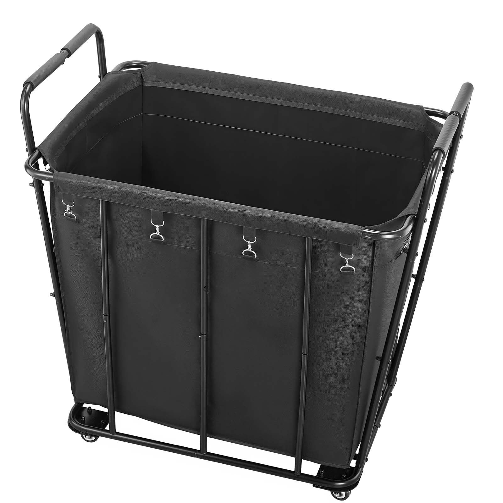 Laundry Cart, Rolling Grocery Utility Cart with Waterproof Liner & Swivel Wheels, 118 KG Large Load Capacity, V952-XYC2LKSJSCL04UN2C001V0