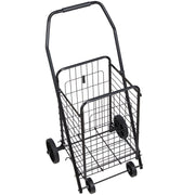Shopping Cart, Folding Grocery Utility Cart with Swivel Wheels, 40.8 kg Large Load Capacity, Heavy Duty V952-XYC2ZDSTCSJS7HKN9001V0