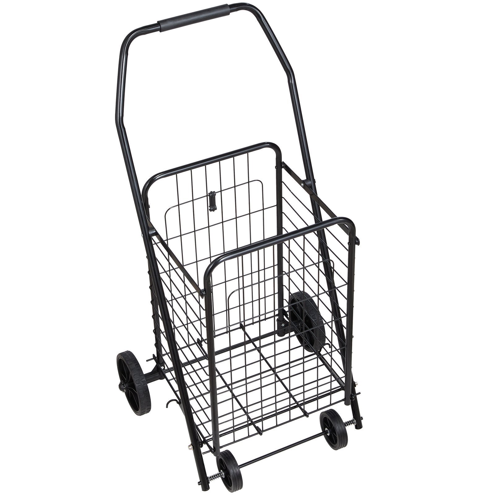 Shopping Cart, Folding Grocery Utility Cart with Swivel Wheels, 40.8 kg Large Load Capacity, Heavy Duty V952-XYC2ZDSTCSJS7HKN9001V0