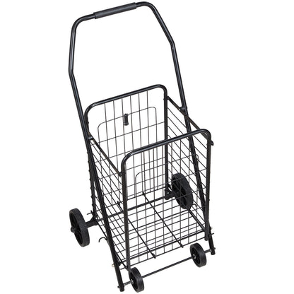 Shopping Cart, Folding Grocery Utility Cart with Swivel Wheels, 40.8 kg Large Load Capacity, Heavy Duty V952-XYC2ZDSTCSJS7HKN9001V0