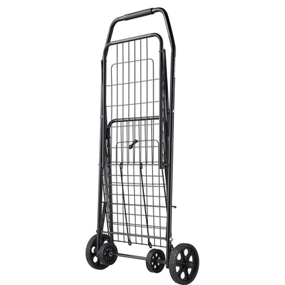 Shopping Cart, Folding Grocery Utility Cart with Swivel Wheels, 40.8 kg Large Load Capacity, Heavy Duty V952-XYC2ZDSTCSJS7HKN9001V0