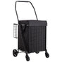 Shopping Cart, Folding Grocery Utility Cart with Dual Baskets, Waterproof Liner & Wheels, 45 KG Large Load V952-XYC2ZDSTCSJSJVKLW001V0