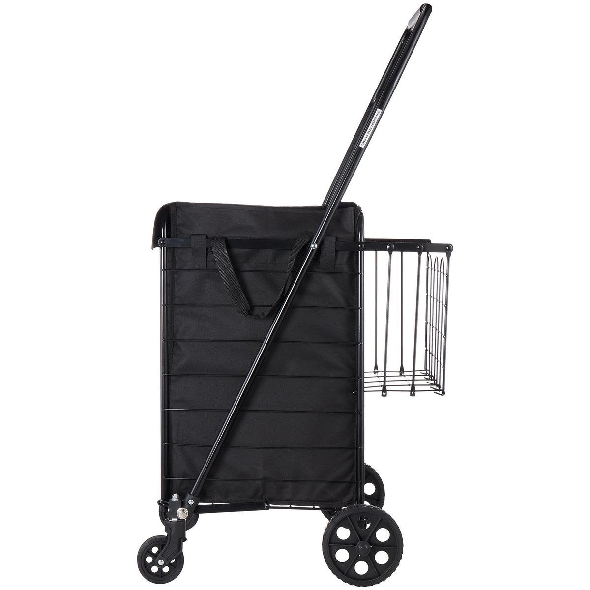 Shopping Cart, Folding Grocery Utility Cart with Dual Baskets, Waterproof Liner & Wheels, 45 KG Large Load V952-XYC2ZDSTCSJSJVKLW001V0