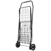 Shopping Cart, Folding Grocery Utility Cart with Dual Baskets, Waterproof Liner & Wheels, 45 KG Large Load V952-XYC2ZDSTCSJSJVKLW001V0