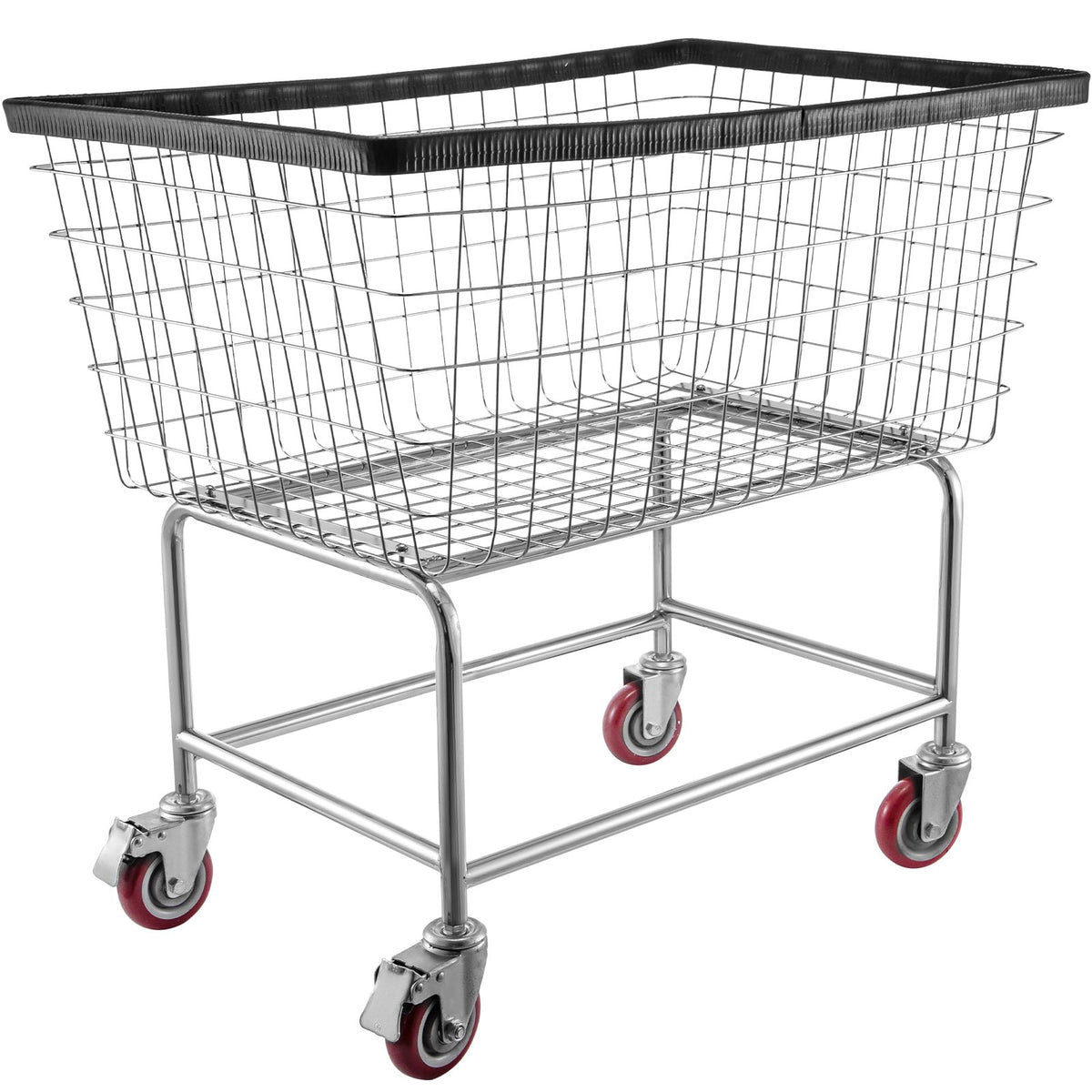 Wire Laundry Cart Wire Laundry Basket 4.5 Bushel Heavy Duty w/ 5'' Wheels V952-XYCDG200F-D000001V0