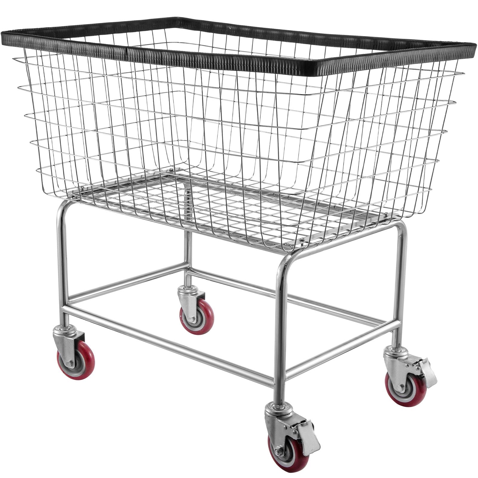 Wire Laundry Cart Wire Laundry Basket 4.5 Bushel Heavy Duty w/ 5'' Wheels V952-XYCDG200F-D000001V0