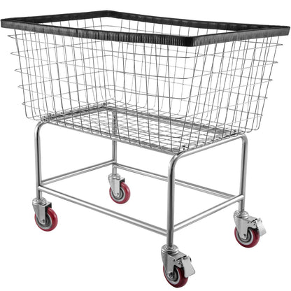 Wire Laundry Cart Wire Laundry Basket 4.5 Bushel Heavy Duty w/ 5'' Wheels V952-XYCDG200F-D000001V0