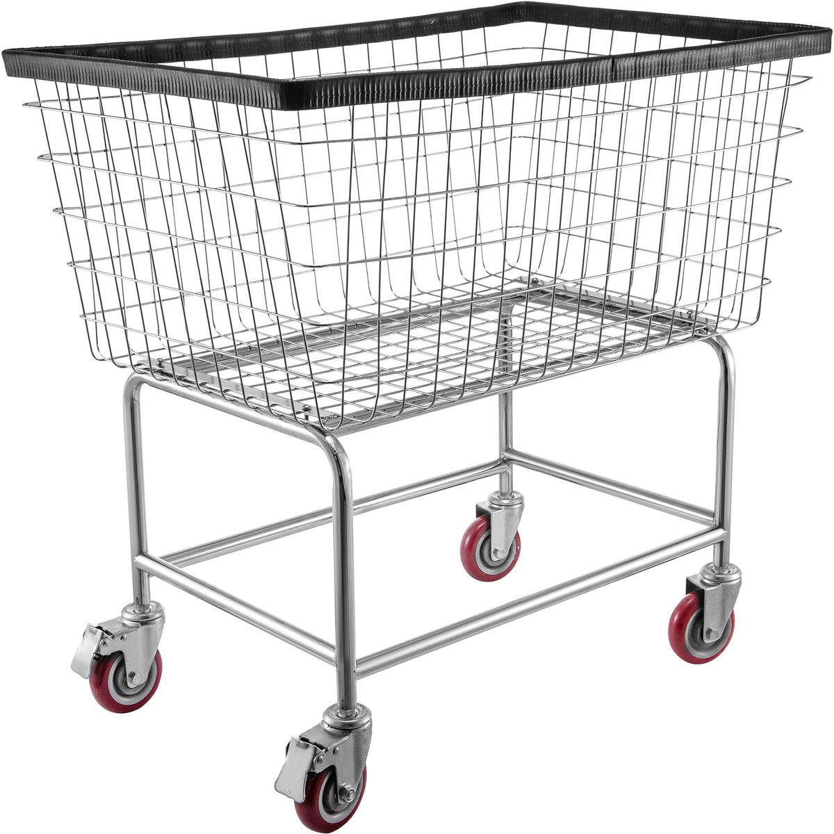 Wire Laundry Cart Wire Laundry Basket 4.5 Bushel Heavy Duty w/ 5'' Wheels V952-XYCDG200F-D000001V0