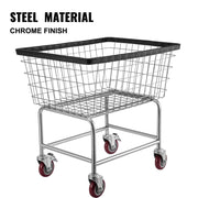 Wire Laundry Cart Wire Laundry Basket 2.8 Bushel Heavy Duty w/ 4'' Wheels V952-XYCDG96B-X0000001V0